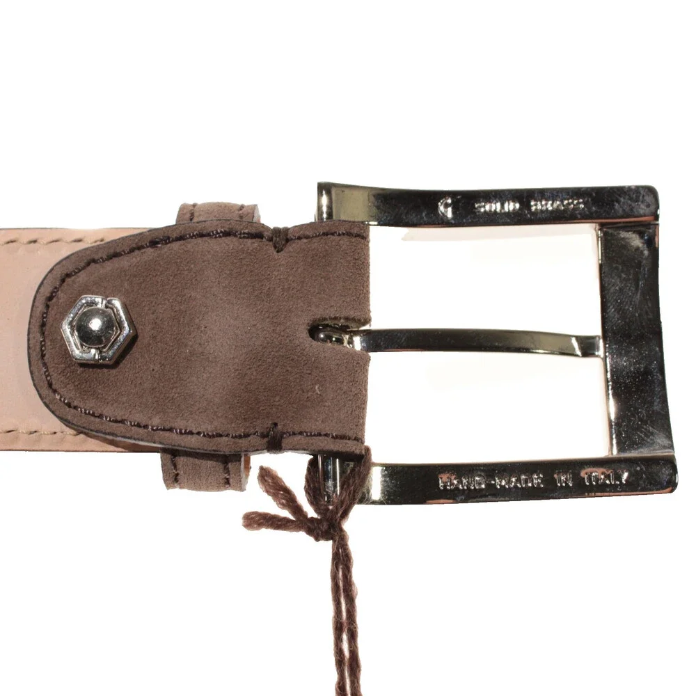 Di Bianco NWT Cut to Size Dress Belt In Solid Brown Suede Leather One Size